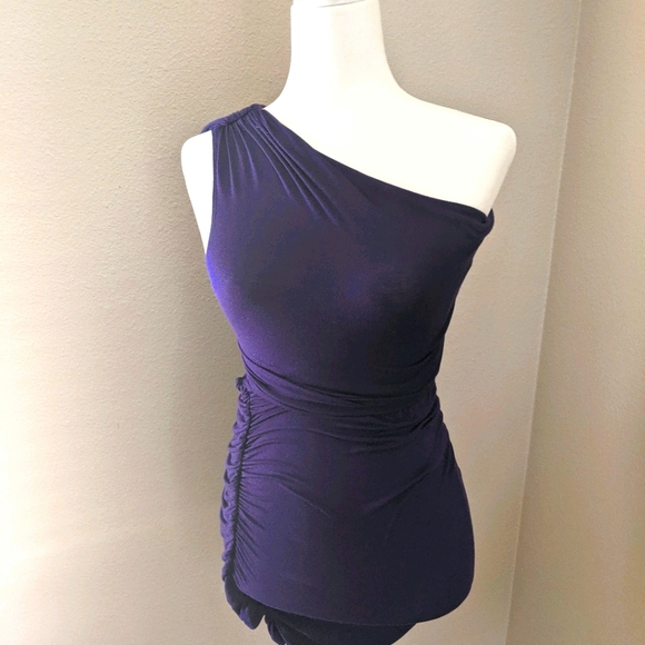 Violet / Purple Ruched Side Sleeveless Dress - Tart Small 💜 Form Fitting - Picture 2 of 14